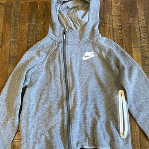 Girls Gray Nike Zip-Up Hoodie